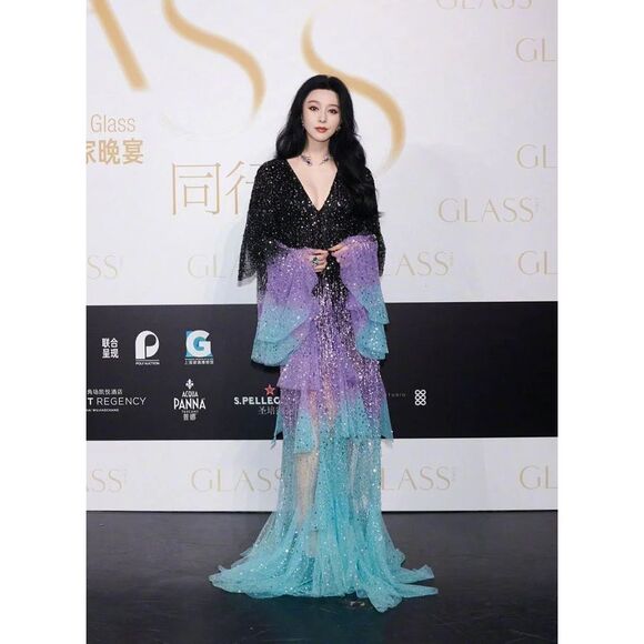 Elegant Black and Purple Maxi Dress - Picture 6 of 16